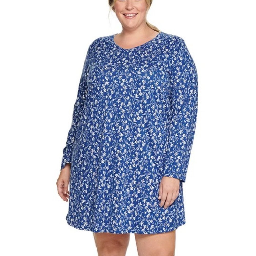 Croft & Barrow Floral Long Sleeve Sleepshirt 2X